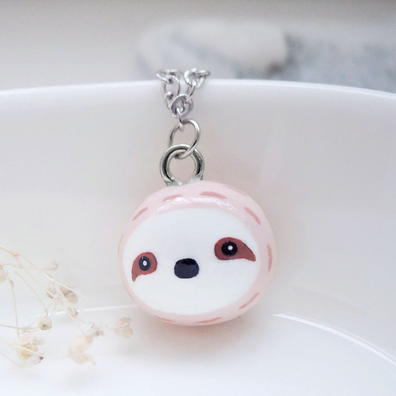 Fairy tale small animal sloth baby handmade cute necklace - สร้อยคอ - ดินเผา สีนำ้ตาล