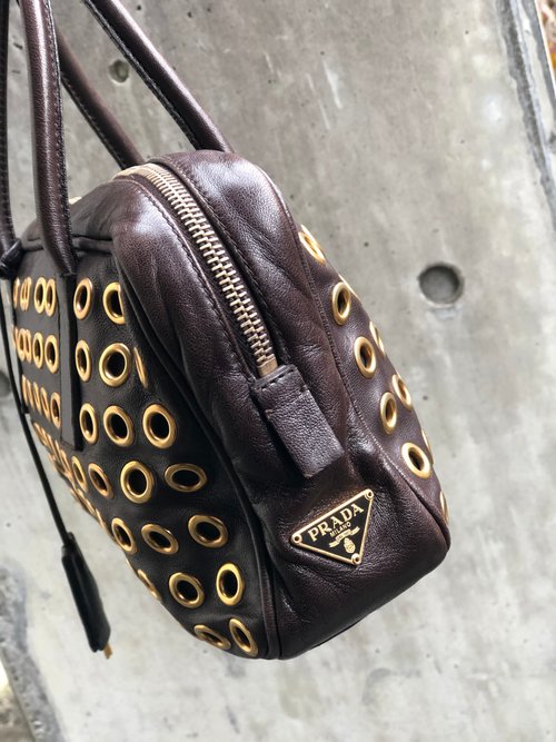 PRADA ブラウン ボストンバッグ　ヴィンテージ 中古・古着通販】PRADA (プラダ) ボストンバッグ ベージュ