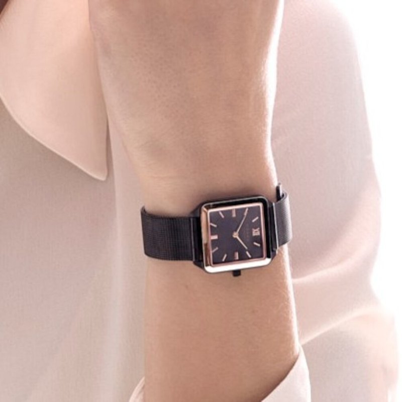 Obaku クラシック スクエアフレーム都会的ファッションウォッチ - ダークブラウン × ローズゴールド (V309LXXNMN) - 腕時計 - ステンレススチール 多色