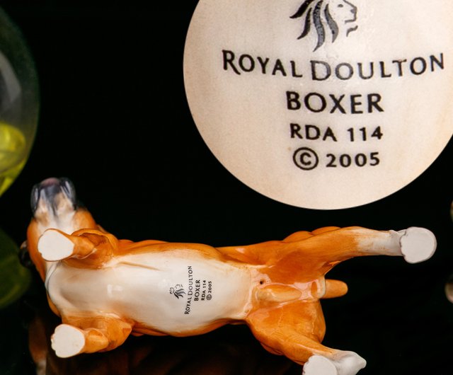 ロイヤルドルトンボクサー陶器英国製ビンテージフィギュリン犬