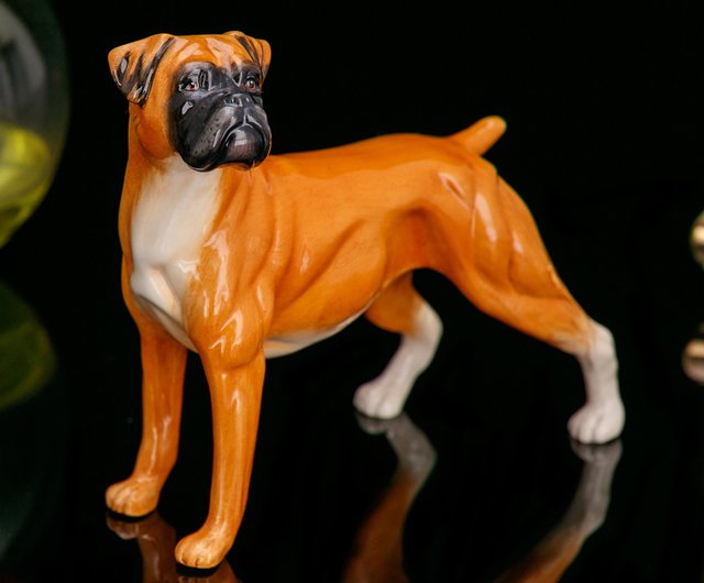 ロイヤルドルトンボクサー陶器英国製ビンテージフィギュリン犬