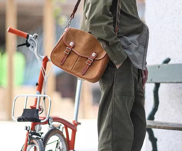 日本のレトロな小さな布製防水サイクリングバッグショルダーバッグ