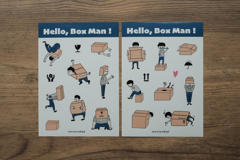 紙箱超人防水貼紙 - 貼紙 - 紙 白色