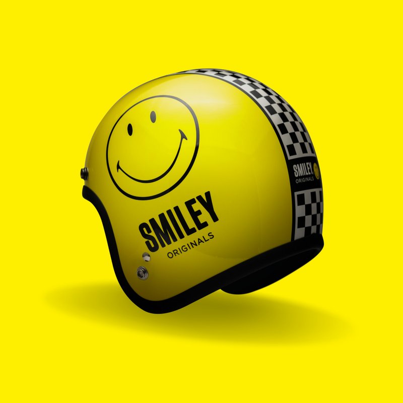 Gallop x SMILEY HELMET Yellow Smiley Joint 3/4 Half Cover Hard Hat Yellow - หมวกกันน็อก - วัสดุอื่นๆ 