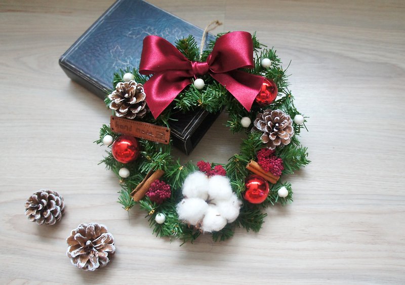 手作りカラフルなクリスマスの花輪（クリスマスの装飾のクリスマスのドアの写真の小道具） - 置物 - 寄せ植え・花 多色
