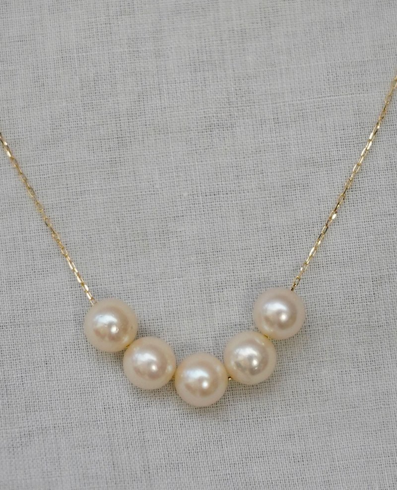 Akoya K18 Necklace - สร้อยคอ - โลหะ ขาว