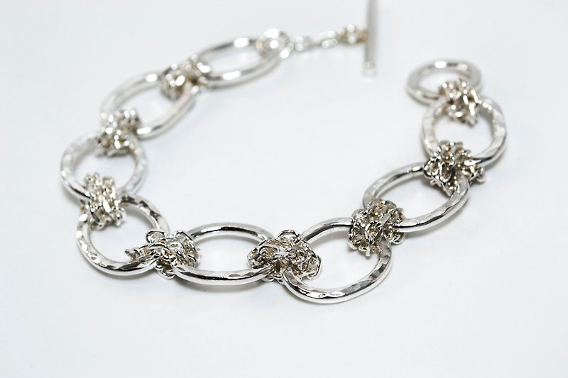 Love chain texture beat handmade chain - Bracelets - Silver Silver