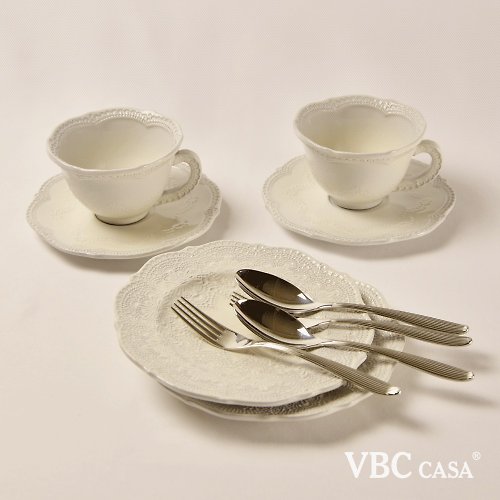 VBC Casa 【義大利 VBC casa】蕾絲系列雙人早餐組(三色挑選)