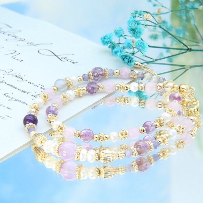 Zixia Fairy-Double Circle Bracelet | Lavender Amethyst | Valentine's Day Gift for Girls - Bracelets - Crystal Purple