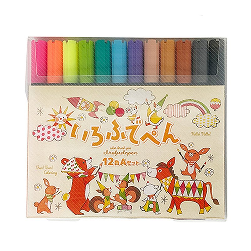 KOKUYO Water-based Painted Brush 12 Color A - อุปกรณ์เขียนอื่นๆ - วัสดุอื่นๆ หลากหลายสี