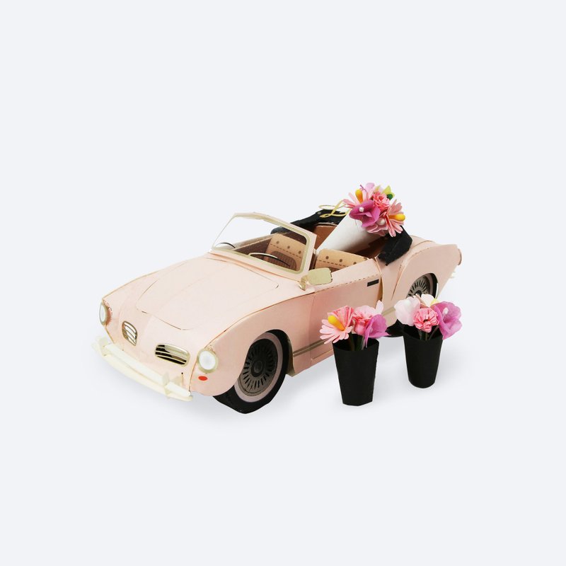 【Jeantopia】Pink Retro Convertible Paper Sculpture DIY Material Pack | 925890 Paper Landscape - งานไม้/ไม้ไผ่/ตัดกระดาษ - กระดาษ 