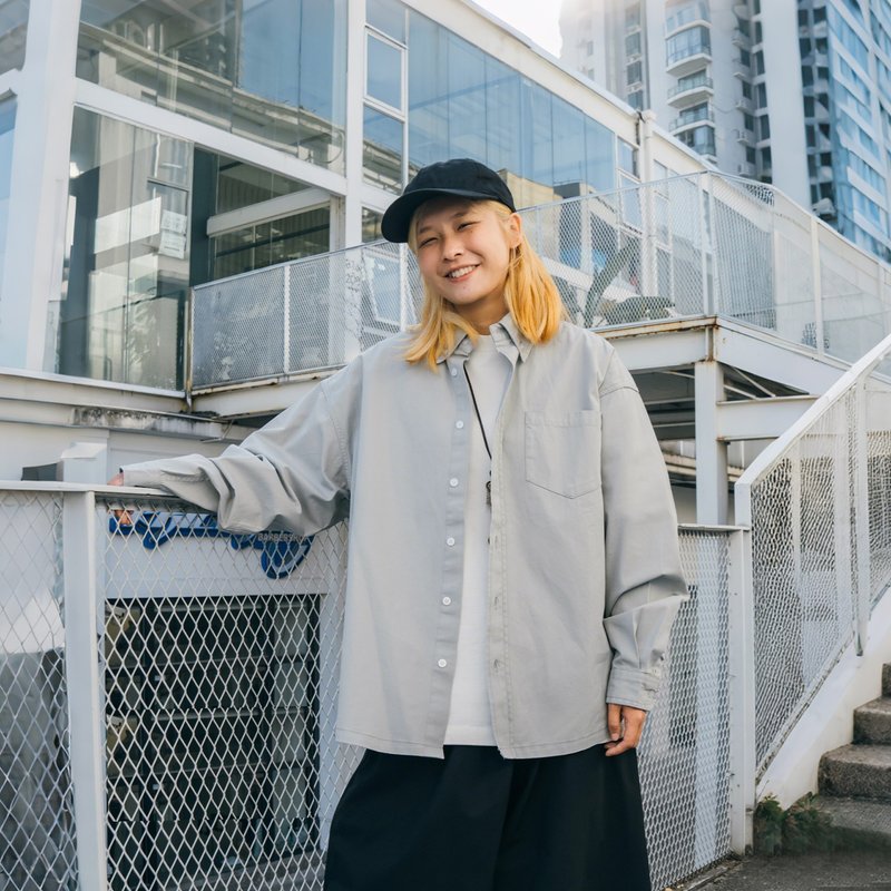 TopBasics Essential Cotton Shirt - Men's Shirts - Cotton & Hemp Gray