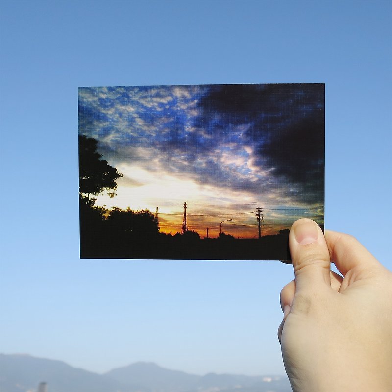 Quietly draw cool cards / multi-function storage postcard / sunset II - การ์ด/โปสการ์ด - กระดาษ สีน้ำเงิน