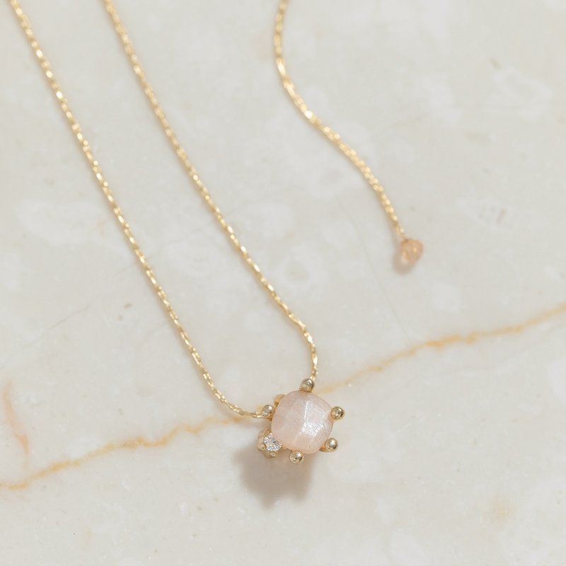 [The Desire of the Heart] Stone Natural Stone Necklace Sunstone - สร้อยคอ - สแตนเลส 