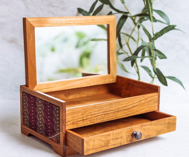 完売*チークの木製化粧箱 木製収納ボックス - ショップ paufa 置物