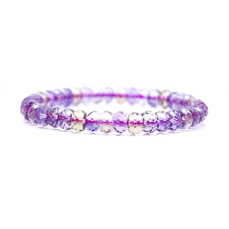 Ametrine 4x7mm Top Grade Faceted Beads Bracelets Japanese Elastic Cord - สร้อยข้อมือ - คริสตัล หลากหลายสี