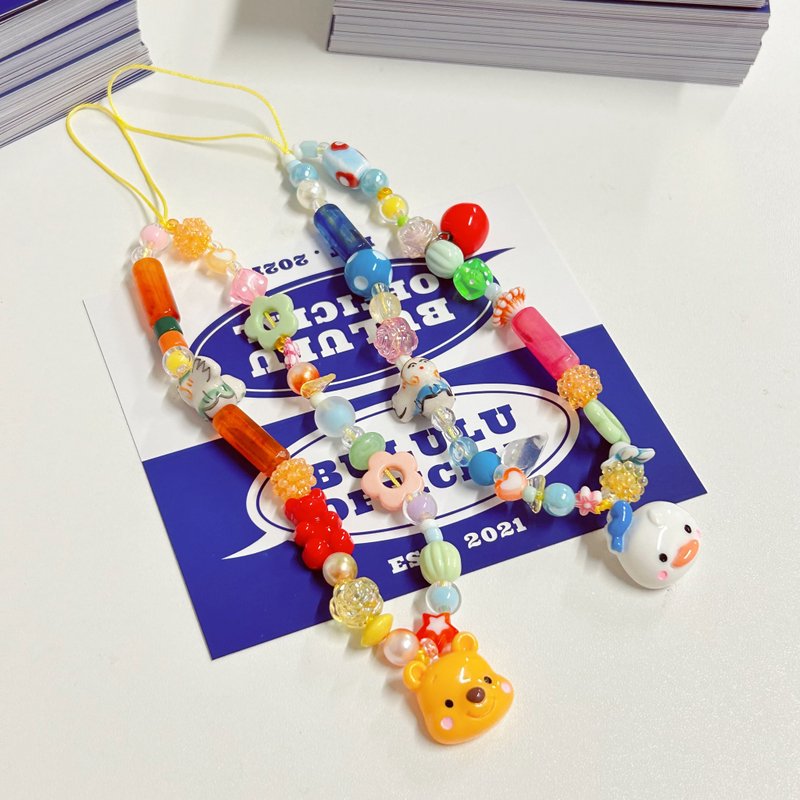 Original Winnie the Pooh Donald Duck Candy Beaded Phone Strap - เชือก/สายคล้อง - พลาสติก 