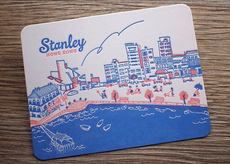 Hong Kong Letterpress Postcard - Stanley - การ์ด/โปสการ์ด - กระดาษ หลากหลายสี