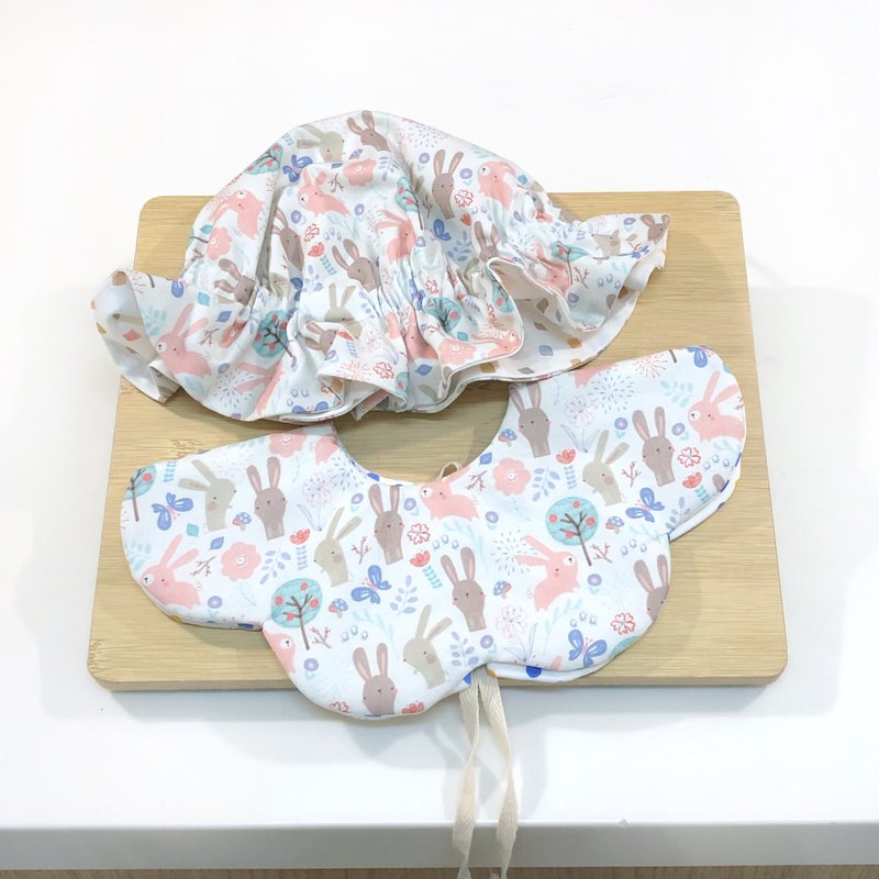 Tutu Garden/Miyue Gift Box. Six-layer yarn bib. Baby hat. Neck scarf - ของขวัญวันครบรอบ - ผ้าฝ้าย/ผ้าลินิน สึชมพู