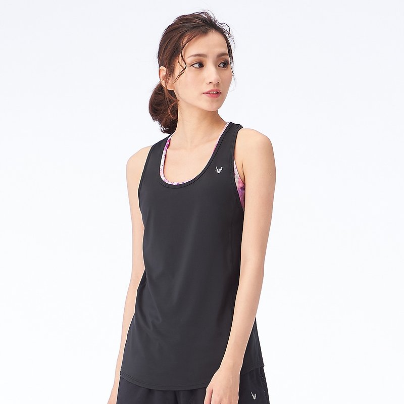 [MACACA] Convection Vest Blouse-ASA1161 Black - Women's Yoga Apparel - Polyester Black