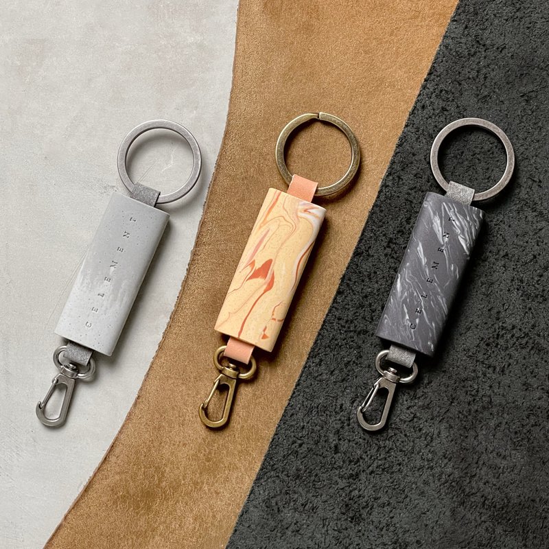 Soft Cement Keychain 2 | Soft Cement Handmade Series - Keychains - Other Materials Gray