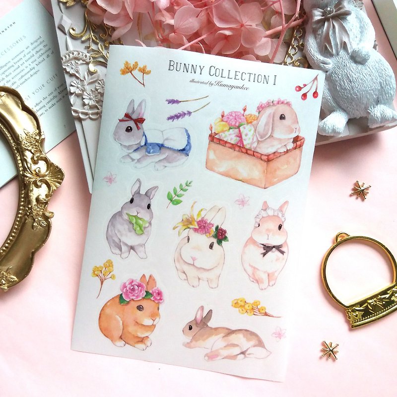 Bunny Collection 2 - Rolled paper stickers - Stickers - Paper Pink
