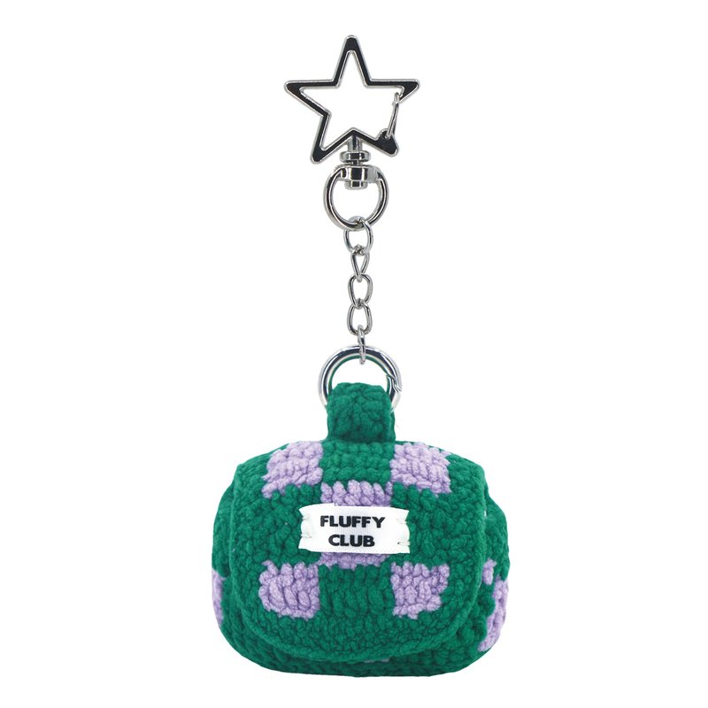 'CHECKMATE!' checkerboard AirPods 3 & Pro Case (GREEN PURPLE _ STAR SPRING ) - AirPods/耳機保護套 - 繡線 綠色