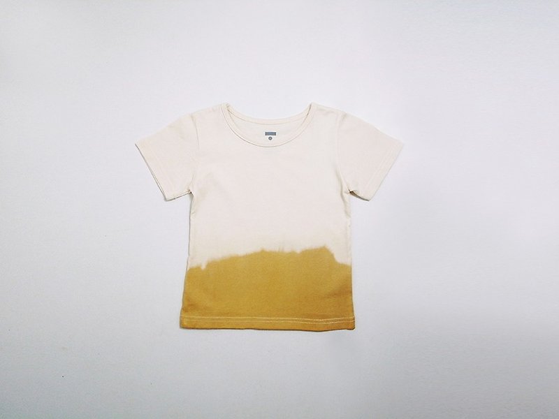 IAN Children's clothing dyed natural gradient hand dyed T mustard yellow Organic Cotton - อื่นๆ - ผ้าฝ้าย/ผ้าลินิน สีเหลือง