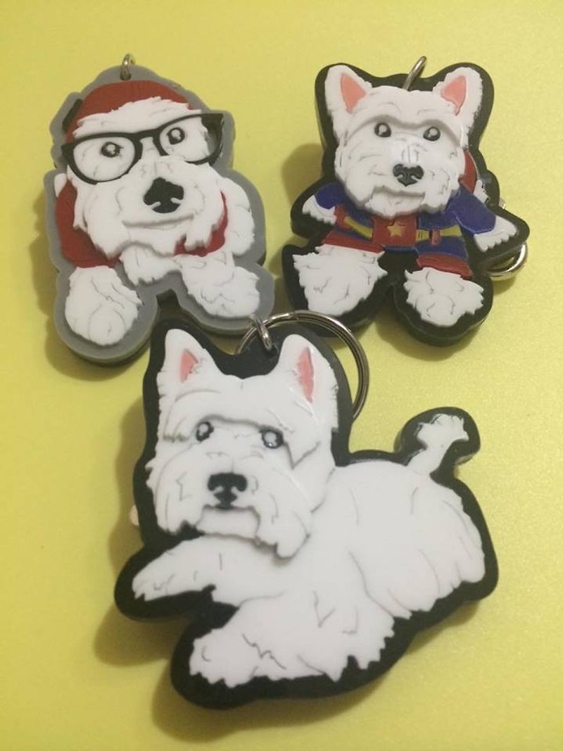 Lectra duck dog ♣ ♣ color (custom) Exclusive Boutique key ring / necklace Maltese [articles] - ปลอกคอ - อะคริลิค 
