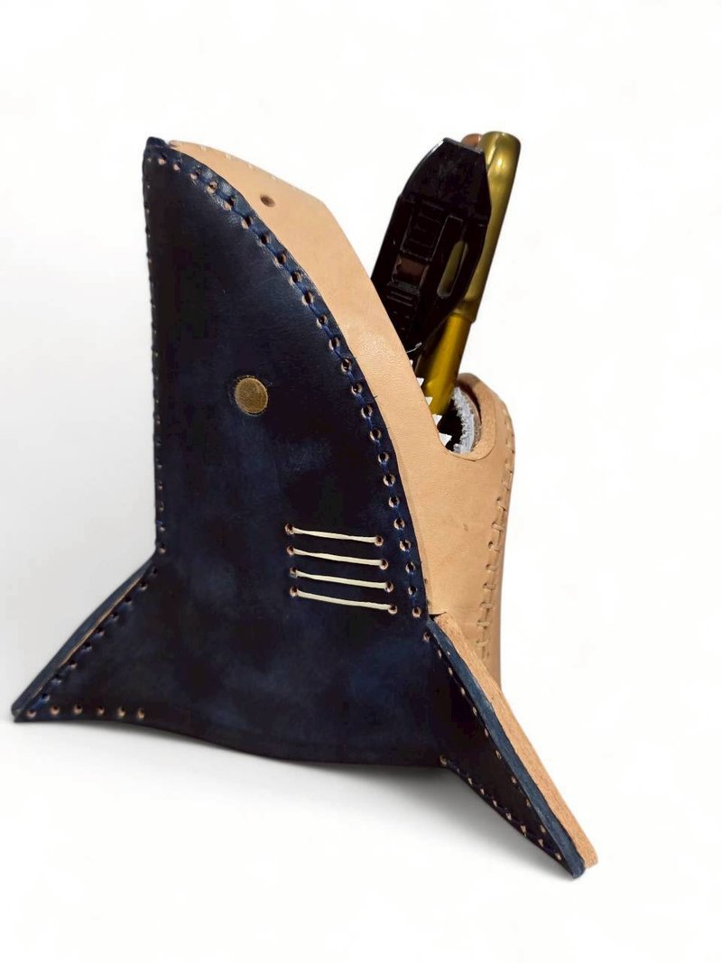 Rexy Leather Dinosaur Coin Bank - Pen & Pencil Holders - Genuine Leather Blue