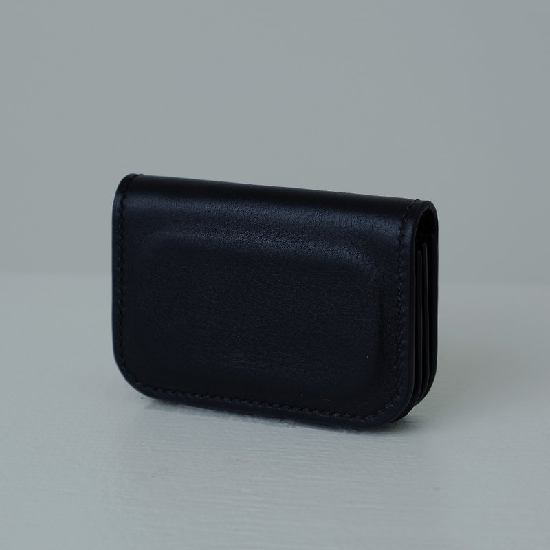 MOMO ACCORDION CARD WALLET BLACK/BLACK - กระเป๋าสตางค์ - หนังแท้ สีดำ