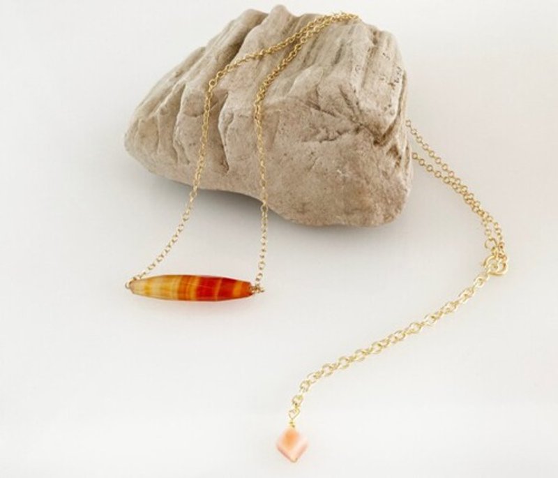 Carnelian Rod◇太陽の宝石カーネリアン◇ｋ14GFネックレス - ネックレス - 金属 