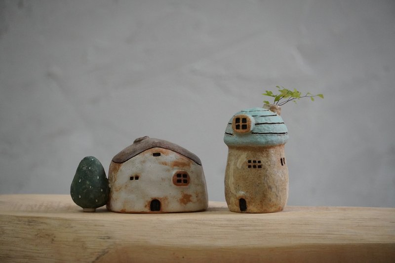陶藝手作-小陶房-森林中的小屋 - 擺飾/家飾品 - 陶 