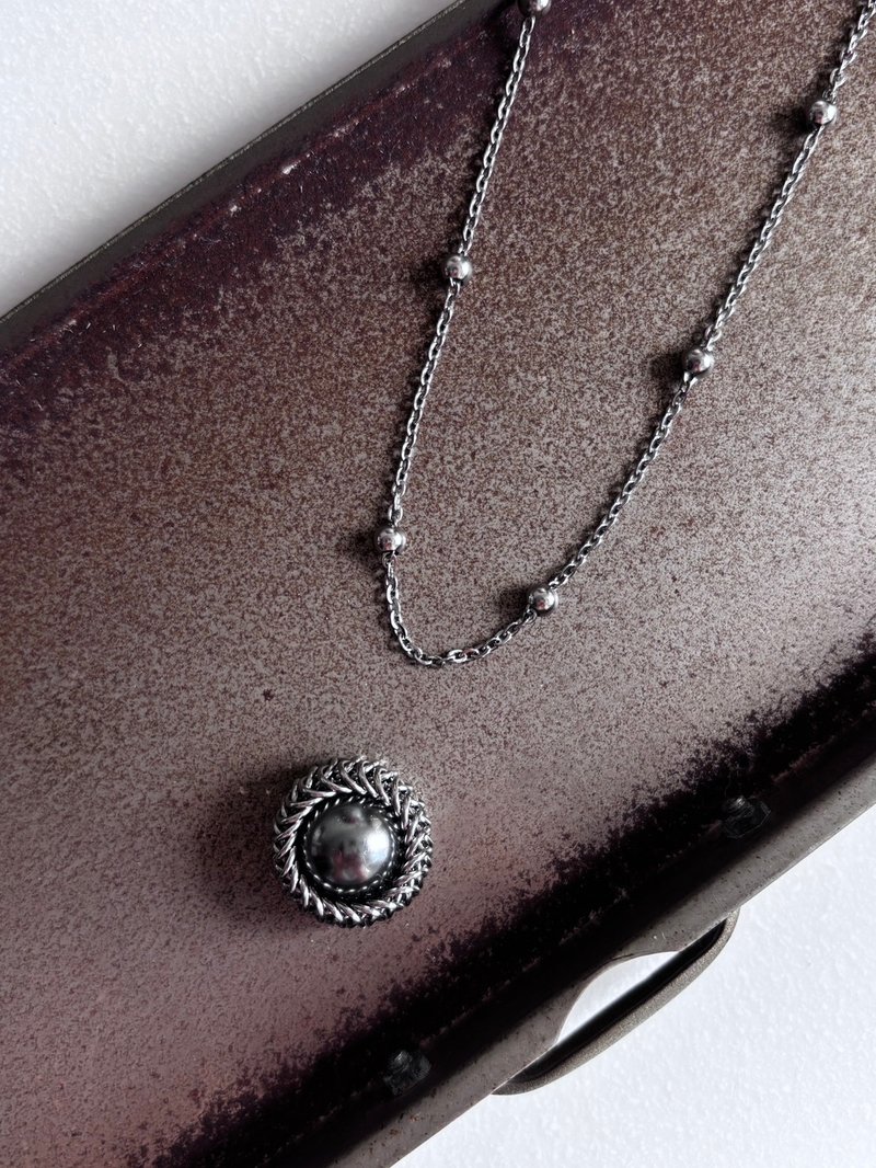 Pure Heart (Steel Gray) Stainless Steel Pearl Necklace - Necklaces - Stainless Steel White