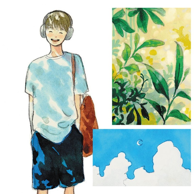 2024 Traces of Summer | NOMA | korea illust Art Sticker | Water color - สติกเกอร์ - กระดาษ 