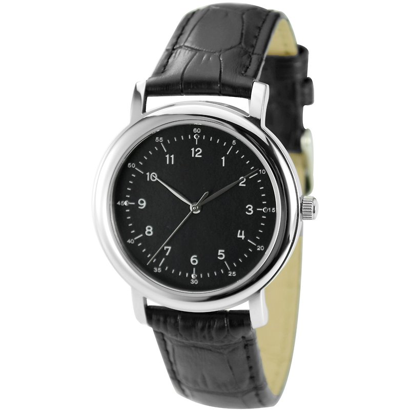 簡約小數字手錶 黑面 全球免運 - 女裝錶 - 其他金屬 黑色