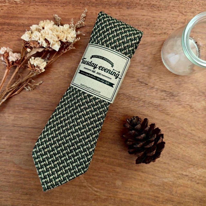 Necktie Forest Loom Tweed (Black, Green, Vanilla) - 領帶/領帶夾 - 其他材質 多色