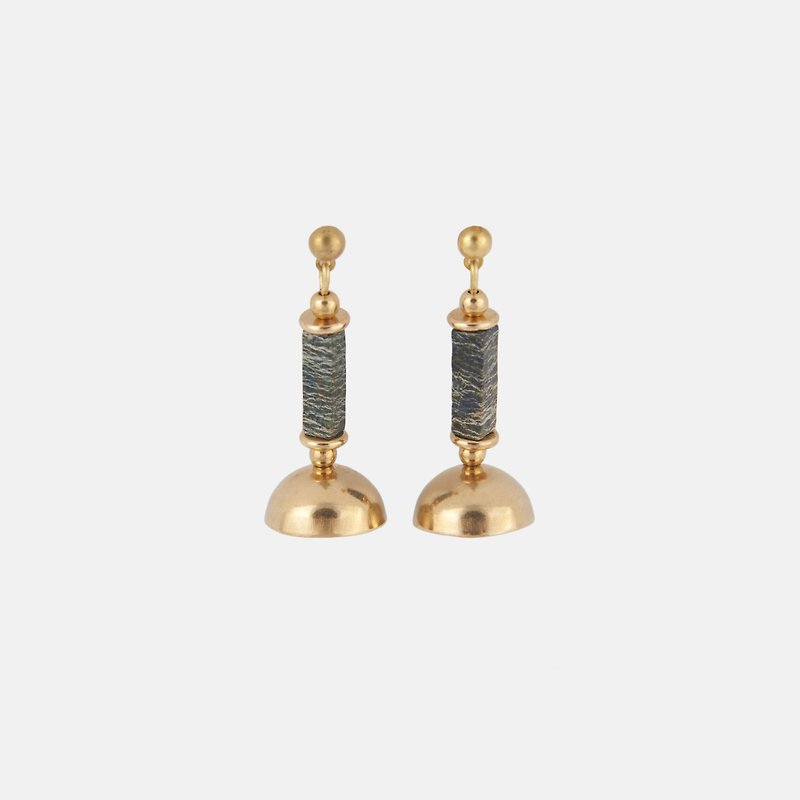 The Dress (zebra) - Earrings & Clip-ons - Gemstone Gold