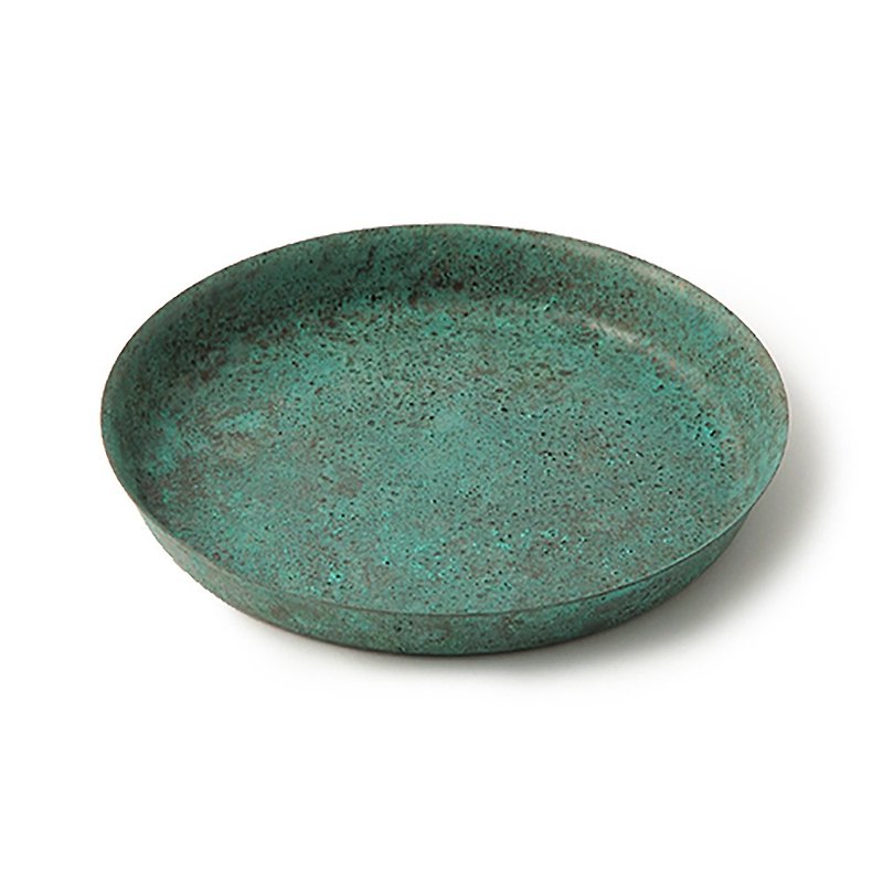 tone complete Bronze color plate copper green M - Small Plates & Saucers - Copper & Brass Green