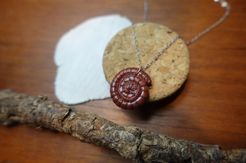 Malu - polymer clay/sterling silver necklace - Necklaces - Sterling Silver Red