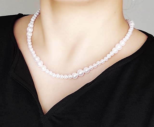 Infinity with Bubbles pearl necklace/Silver】パールネックレス インフィニティ 無限大 ウェーブパール 入学  卒業 - ショップ tinies ネックレス - Pinkoi