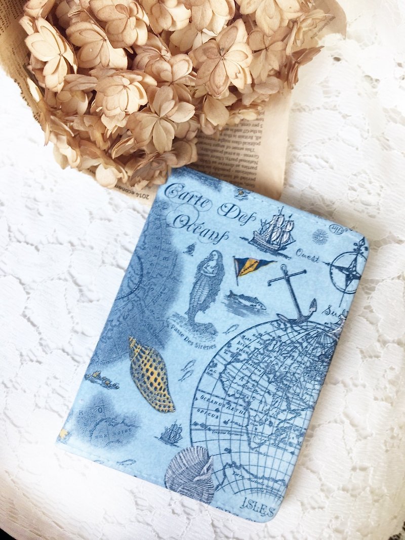 Handmade Gifts "Multifunctional passport bag" around the world / travel abroad to exchange Valentine's Day birthday gift - Passport Holders & Cases - Genuine Leather Blue