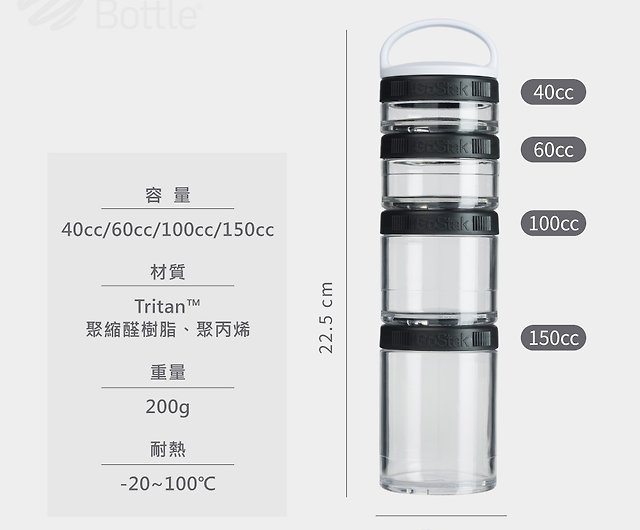 Blender Bottle GOSTAK 60cc 3 Pack Storage