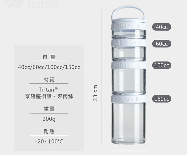 Blender Bottle 4 Section GoStak Starter (2-Pack)