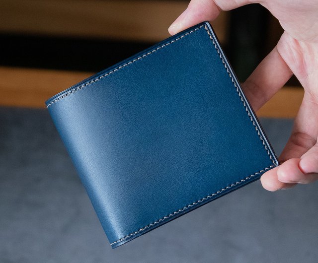 Mini Wallet for Men’s with Pocket in Genuine Leather Blue/Firnze / Genuine Leather