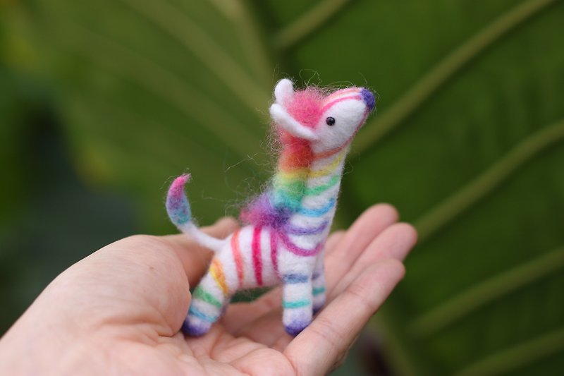 Hand dyed rainbow zebra candy color custom model - Items for Display - Wool Multicolor