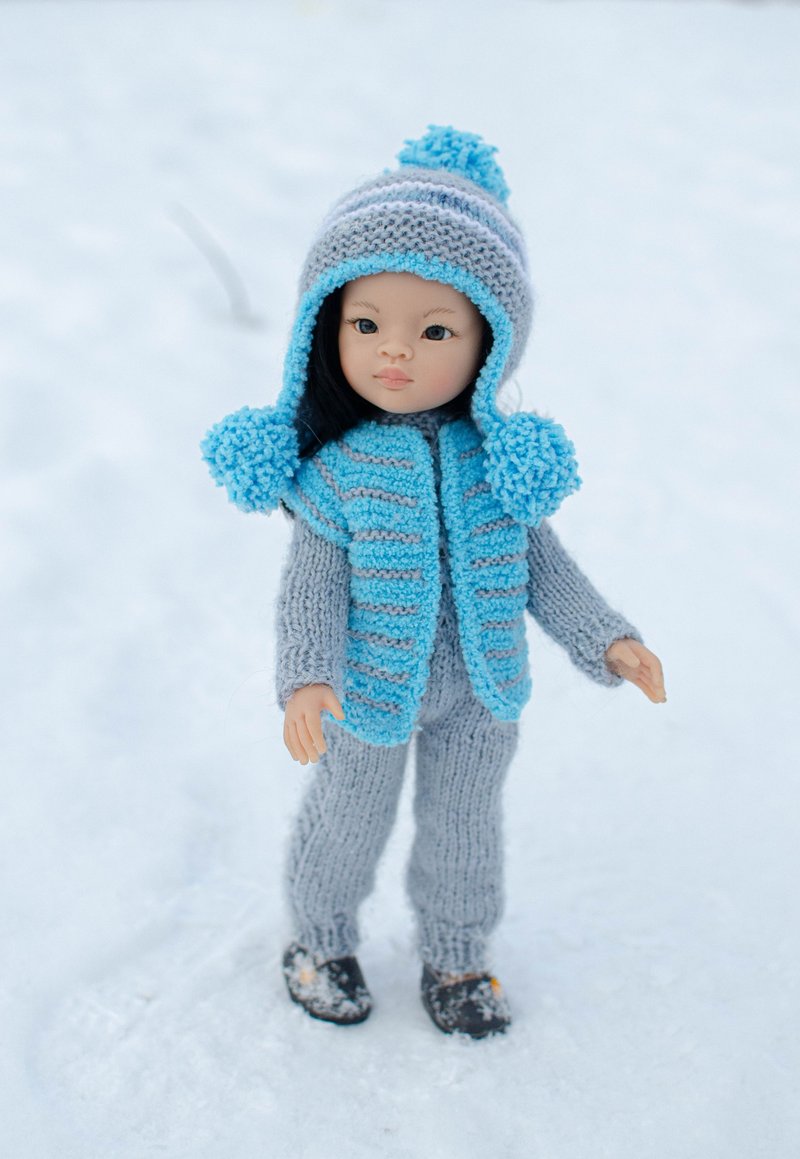 Knitted set for Paola Reina doll - Kids' Toys - Other Materials Blue