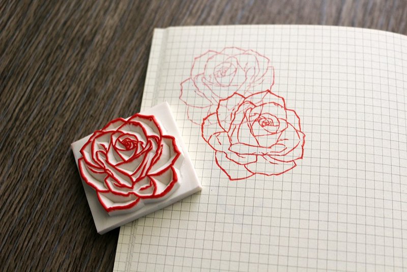 Apu handmade chapter elegant line rose stamp hand account stamp - Stamps & Stamp Pads - Rubber 