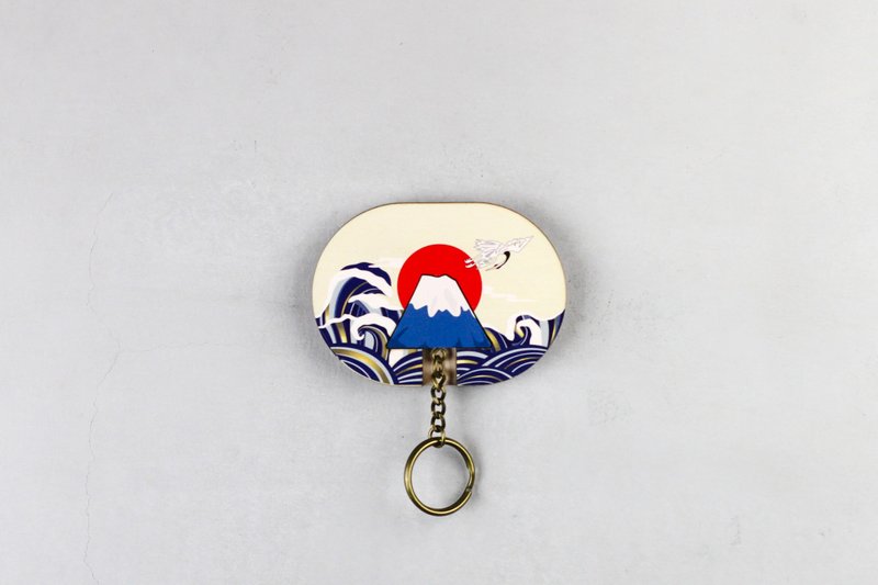 [Customized Gift] Key House Japan Mount Fuji Souvenir Customized Japanese Keychain - Storage - Wood Blue