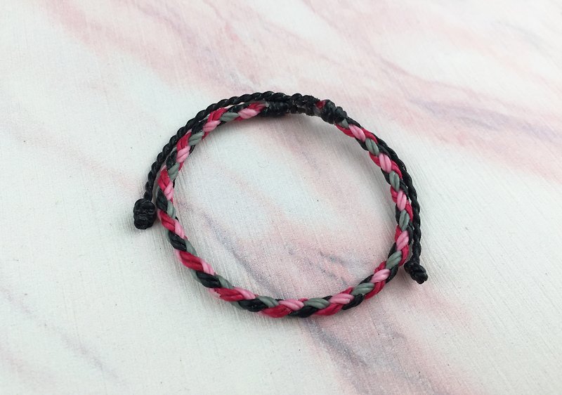 [Miss Braid] Fine silk Wax thread braided bracelet - Bracelets - Other Materials Multicolor